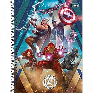 CADERNO ESPIRAL CONNECT AVENGERS 10 MATÉRIAS 160 FOLHAS