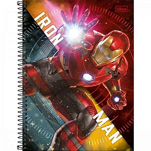 CADERNO ESPIRAL CONNECT AVENGERS IRON MAN 10 MATÉRIAS 160 FOLHAS