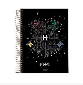 CADERNO ESPIRAL HARRY POTTER JANDAIA COM JandaIA E PÔSTER 10 MATÉRIAS 160 FOLHAS