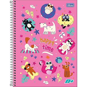 Caderno Espiral Capa Dura 10 Matérias D+ Feminino 200 Folhas