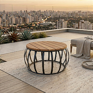 Mesa Centro Wood - Cor Preto