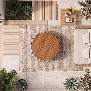 Mesa Centro Wood - Cor Fendi