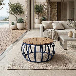 Mesa Centro Wood - Cor Azul Marinho