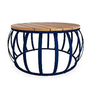 Mesa Centro Wood - Cor Azul Marinho