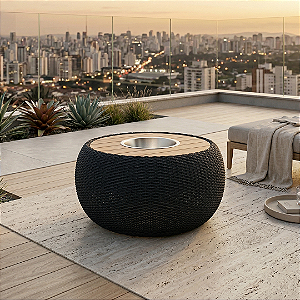 Mesa Centro Rope com Champanheira - Cor Preto
