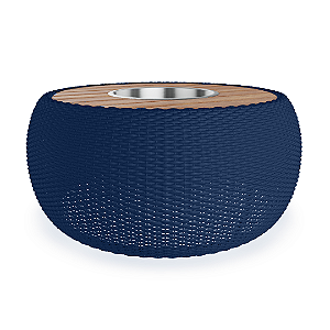 Mesa Centro Rope com Champanheira - Cor Azul Marinho