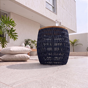 Mesa lateral Trançare - Cor Azul Marinho