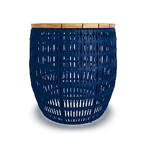 Mesa lateral Trançare - Cor Azul Marinho
