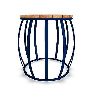 Mesa lateral Wood - Cor Azul Marinho