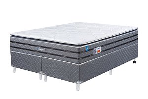 Cama Box Sonos Confort In 1,58x1,98x32 Queen - Cinza  (foto ilustrativa modelo da cama)