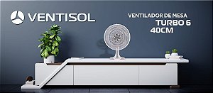 Ventilador Ventisol De Mesa Turbo 40 cm Premium- Branco cz