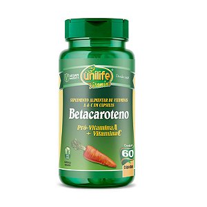BETA CAROTENO 500MG - 60 CÁPSULAS - UNILIFE