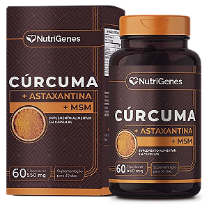 CÚRCUMA + MSM + ASTAXANTINA 500MG – 60 CAPSULAS - NUTRIGENES