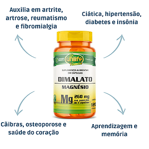 Magnésio Dimalato 120 cápsulas - Unilife