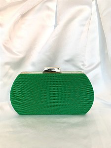 Bolsa clutch em viscose com bordas dourada-Verde