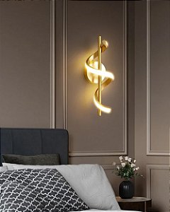 Arandela espiral 10w dourada luz 3/1
