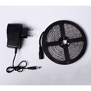 Fita led branco neutro 3528 12v 5m Ip65 + fonte