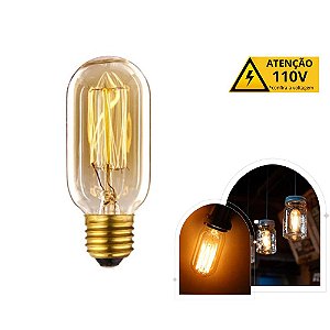 Lâmpada filamento de carbono T45 40w 110v - base E27