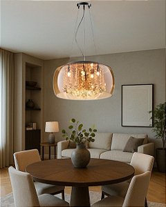 Lustre soho cristal com vidro âmbar - base E14