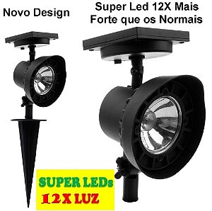 Luminária Solar Spot Super Led Branco, Verde e Amarelo-Âmbar Luminária Solar Spot Super Led Branco, Verde e Amarelo-Âmbar