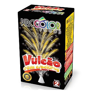 Vulcao Com Crackling C/ 2  Pirocolor Fogos