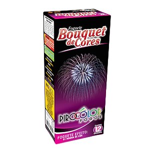 Foguete Bouquet De Cores C/12 Pirocolor Fogos
