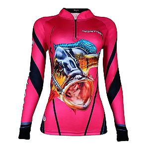Camisa Infantil Uv 50 Tucunare Rosa 4 Nortrek