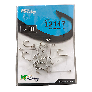 Pc Anzol 12147 10 Encastoado S/g C/10 Mt Fishing