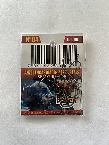 Pc Anzol 4330 Black 04 Encastoado S/g C/10 Sf Pesc