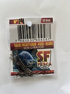 Pc Anzol 4330 Black 14 Encastoado S/g C/10 Sf Pesc