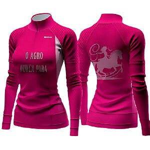 Camisa Feminina Uv 50 Agro 04 Rosa Claro Exg Nortr