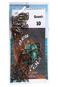 Pc Anzol 4330 Black 1/0 Encastoado C/g C/10 Toatoa