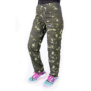 Calca Bermuda Feminina Camuflada Verde 44 Mtk