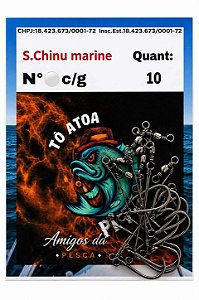 Pc Anzol Super Chinu 7 Encastoado C/g Blk C/10 Toa