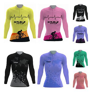 Camisa Ciclismo Bike Feminina Manga Longa G Scalib