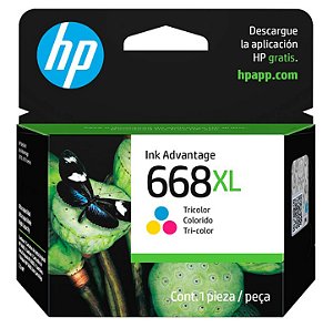 Cartucho de Tinta HP 668XL Colorido Original (7FP38VL) para HP DeskJet Ink Advantage 2975 - CX 1 UN