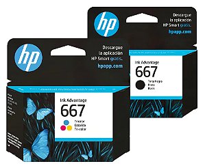 1 Kit Cartuchos 667 Preto e Colorido, 2774, 2874