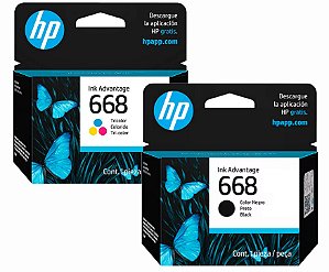 Kit Cartucho 668 preto e colorido, HP 2975