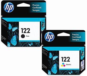 Combo Cartucho de Tinta HP 122 Preto + Colorido Original