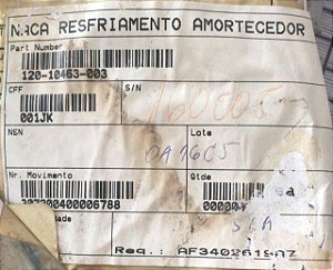 NACA RESFRIAMENTO AMORTECEDOR - 120-10463-003