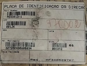 PLACA DE IDENTIFICAÇÃO DA DIREÇÃO - PE43013-1