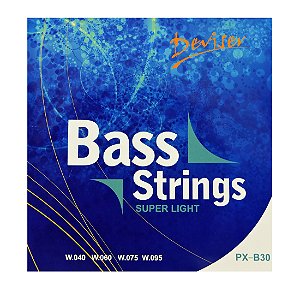 Encordoamento p/ Baixo Elétrico e Acústico 04 Cordas - 040 - Deviser  Eletric Bass Strings Super Light