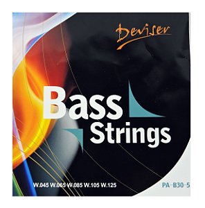 Encordoamento p/ Baixo Elétrico e Acústico 05 Cordas - 045 - Deviser  Eletric Bass Strings