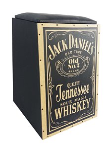 Cajon Jaguar K2 Pro Eletro Acústico Inclinado - modelo Jack Daniels