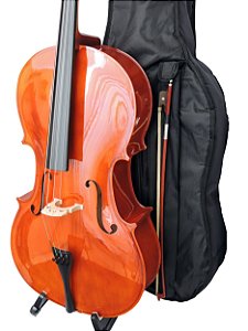 Violoncelo Barth 4/4 NT Brilhante - Capa Bag + Breu + Arco - Completo!