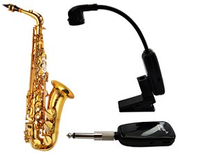 Microfone sem Fio Saxofone - Transmissor e Receptor Wireless XXLive para Instrumentos de Sopro - U12SKS