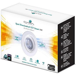 SPOT LED REDONDO DIRECIONÁVEL (Smart Dimerizável Alexa Google) Gaya