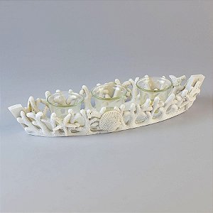 Porta Velas Coral Branco CY-57 B