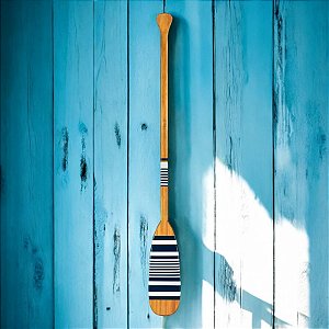 Remo Decorativo Listrado Azul e Branco 150cm XD-90 B