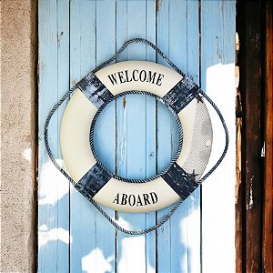 Enfeite Bóia Branco e Azul 60 cm YV-12